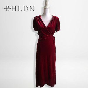 BHLDN Red Lush Velvet Maxi Dress for Cocktail or Bridesmaid | Size XL